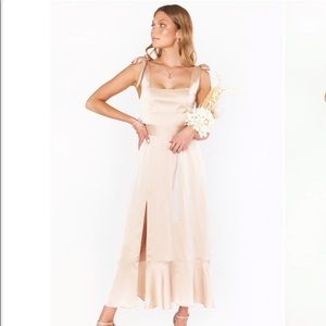 Show Me Your Mumu Champagne Claire Midi Dress